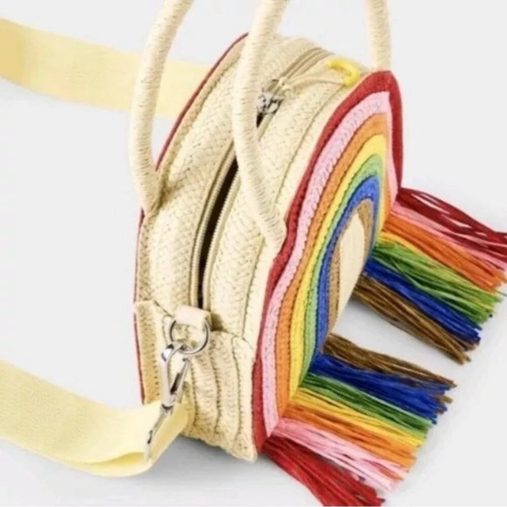 NWT Colorful Rainbow Woven Handbag, perfect for PRIDE - Picture 2 of 9